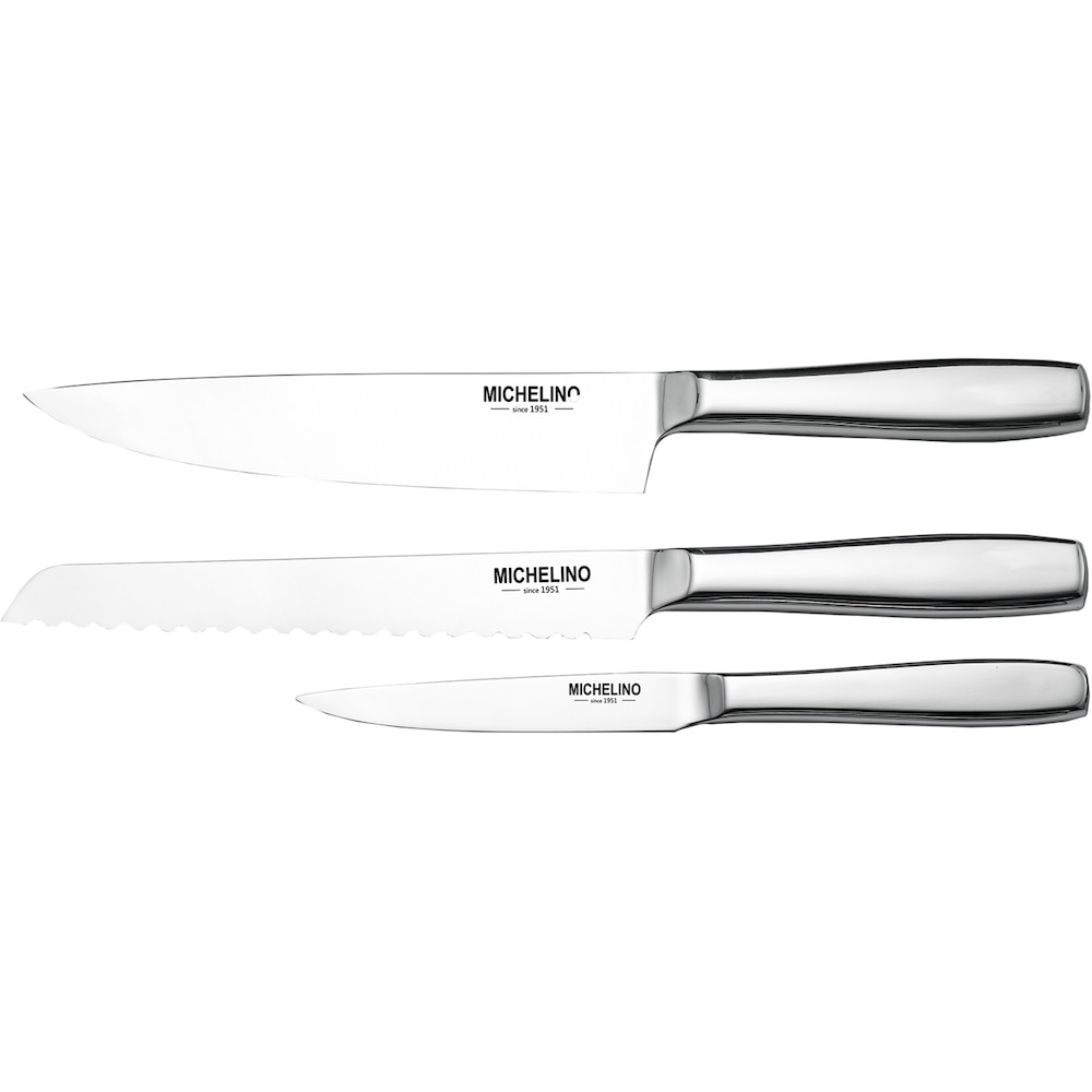 Michelino Küchenmesser Set 3-teilig, Küchenmesser, Silber