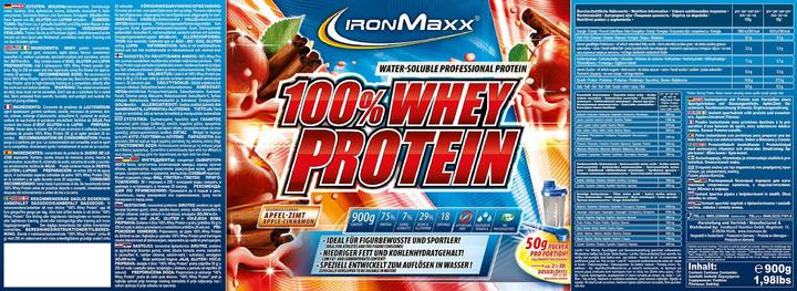 Produktbild IronMaxx 100% Whey Protein (Zimt, Apfel, 1 Stk., 2350 g)
