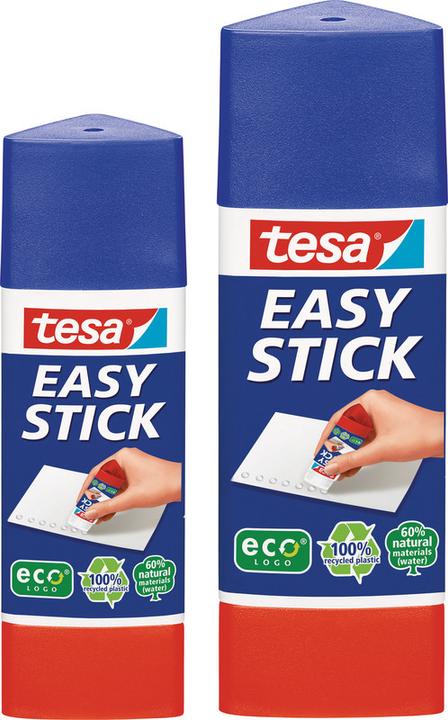 Produktbild tesa EASY STICK Klebestift ecoLogo, dreieckig, geruchsneutraler Klebstick für Papier / Pappe