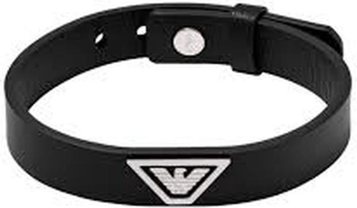 Actual product image Emporio Armani Eagle Logo Bracelet (24.70 cm, Leather, Stainless steel)