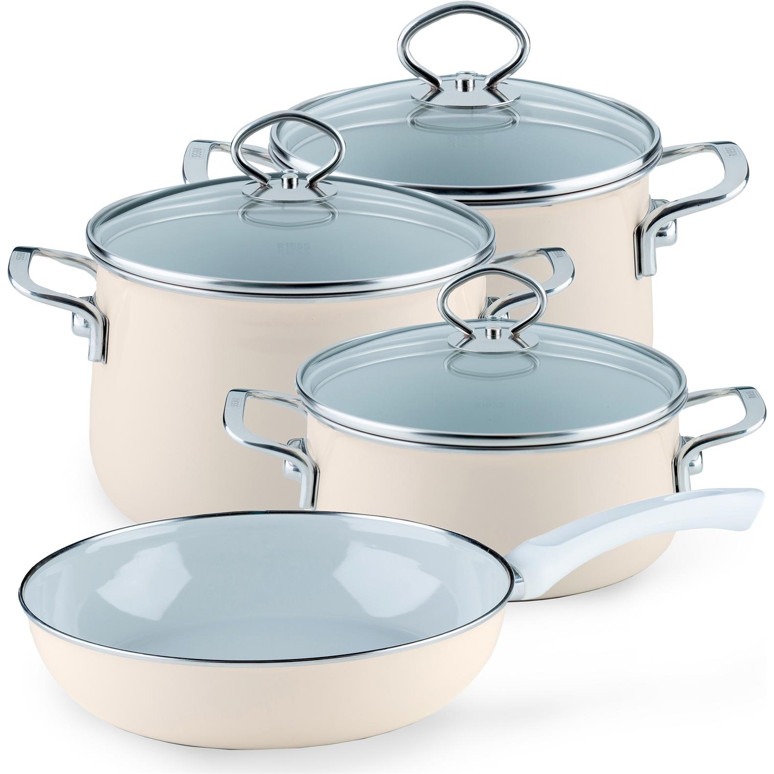 Riess Topfset Starterset 4-teilig, Pfanne + Kochtopf, Grau