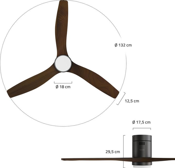 Image du produit Hombli Deckenventilator mit Licht (43 dB)