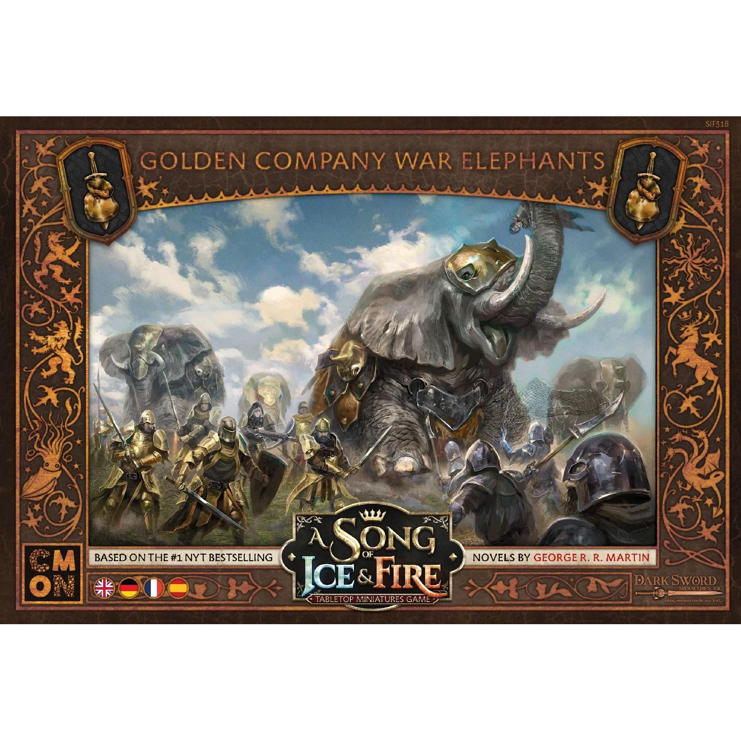 Thumbnail - Cmon CMND0240 - A Song of Ice & Fire: Golden Company War Elephants (DE-Erweiterung) (Spanisch, Deutsch, Französisch, Eng...