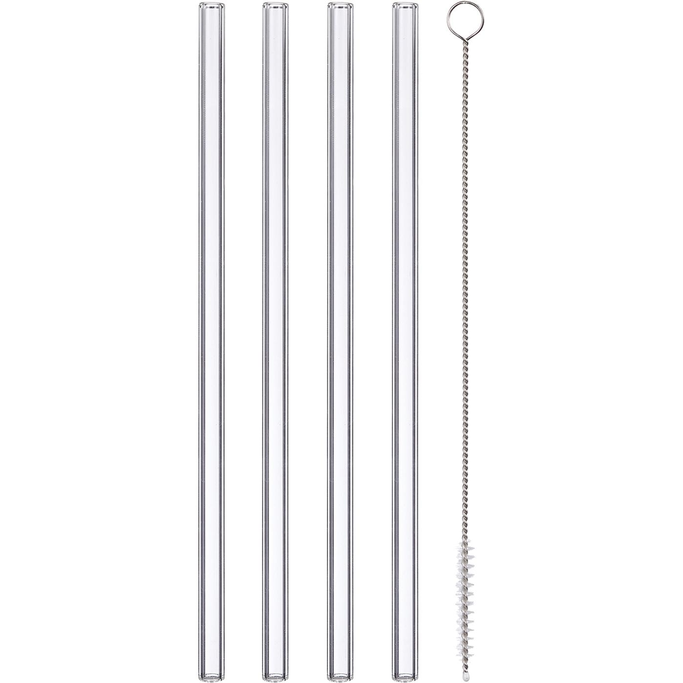 neuetischkultur Glas-Trinkhalm 4er Set, Strohhalm, Transparent
