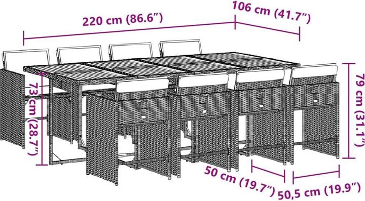 Produktbild vidaXL Garten Essgruppe