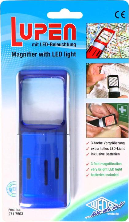 Actual product image Wedo Rectangular magnifiers with LED illumination