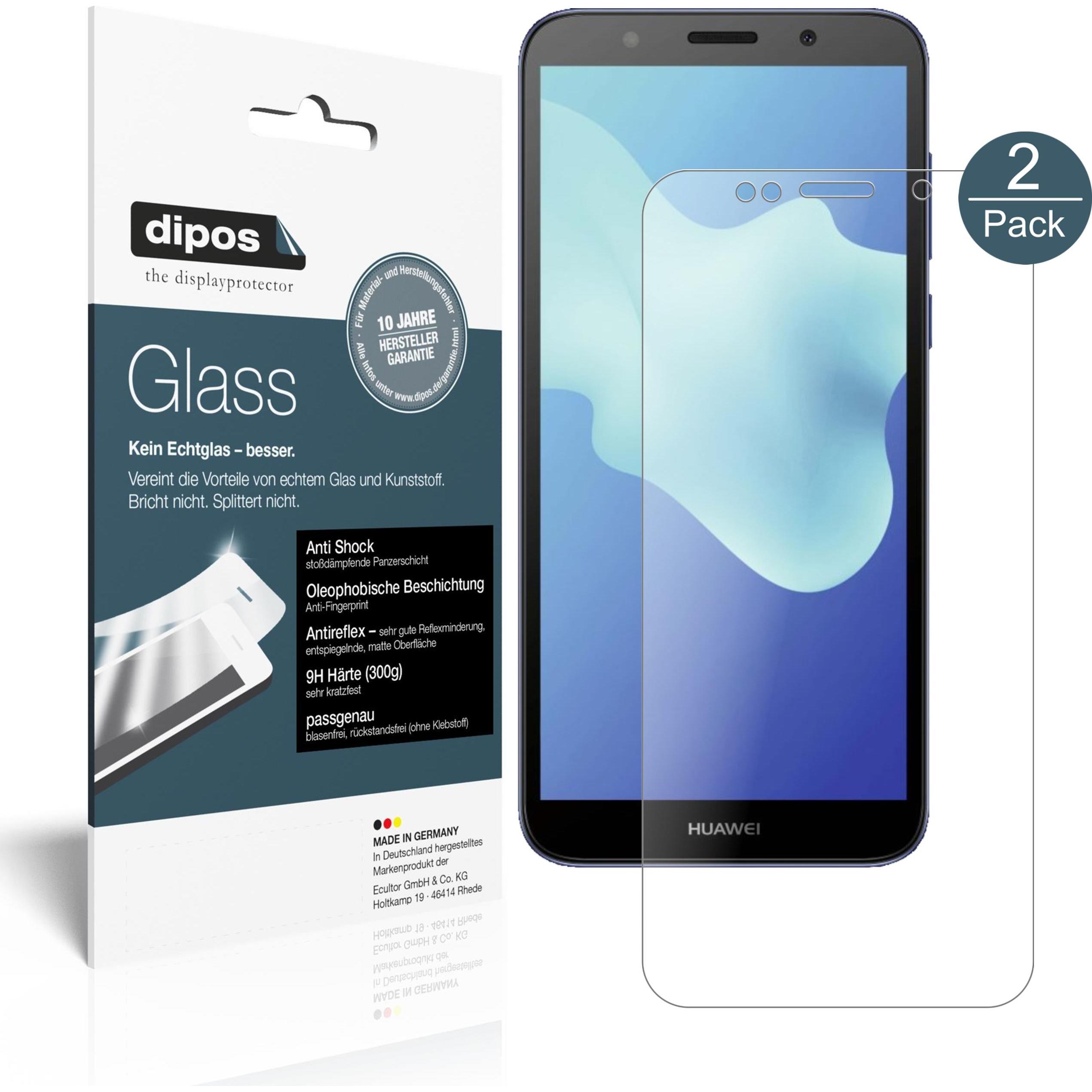 Dipos Displayschutz Anti-Shock (2 Stück, Huawei Y5 (2018)), Smartphone Schutzfolie, Transparent
