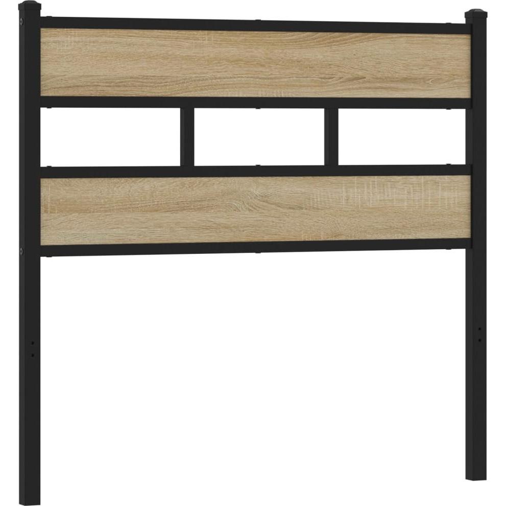 VidaXL, Bett Zubehör, Kopfteil Bettkopfteil Betthaupt Sonoma-Eiche 75cm Eisen Holzwerkstoff
