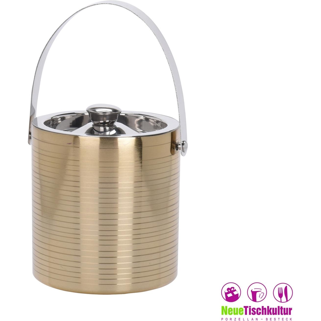 Thumbnail - neuetischkultur Eis-Eimer Edelstahl, Flaschenkühler, Gold