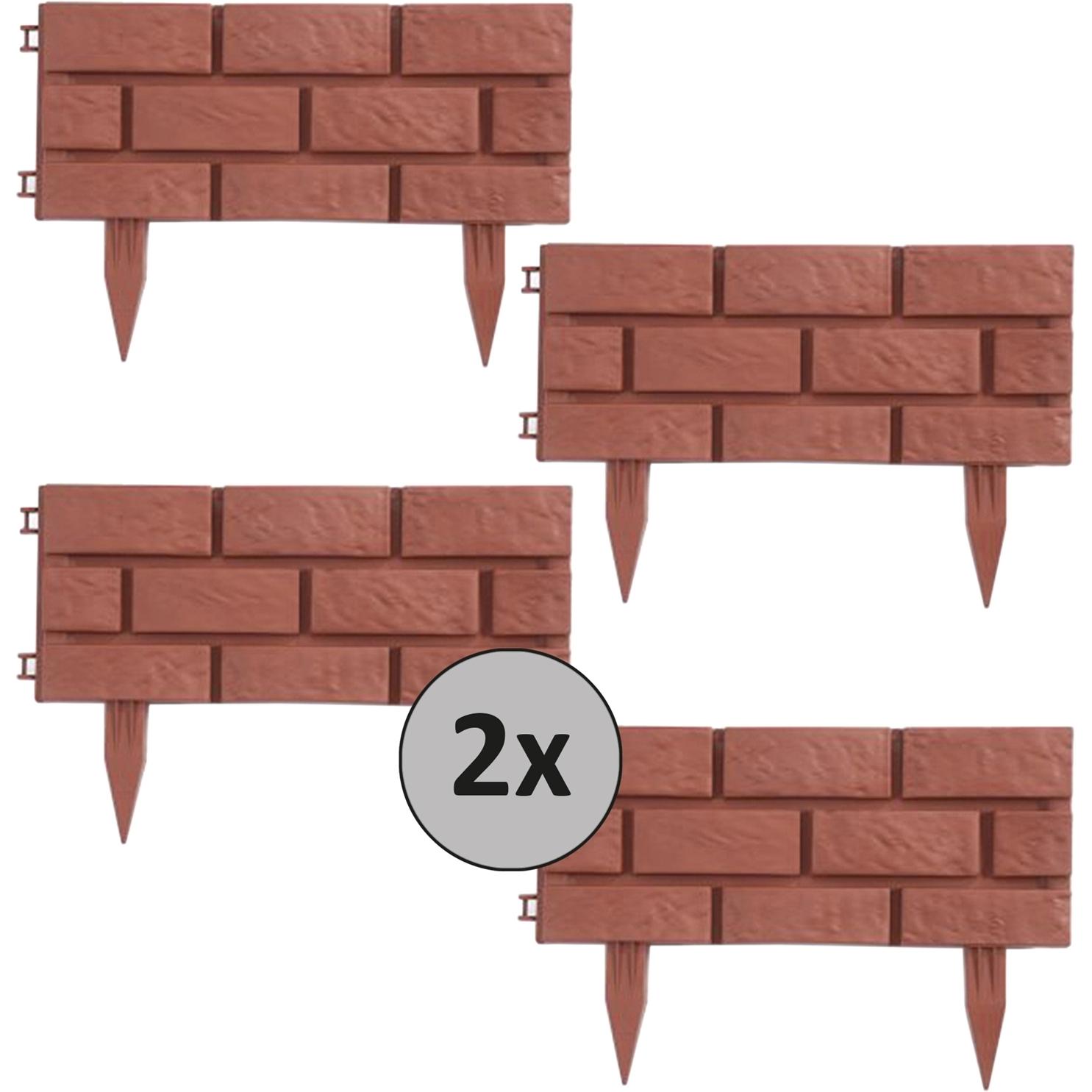 HTI-Living, Rasenkante, Beeteinfassung Steinmauer Terracotta (360 cm)