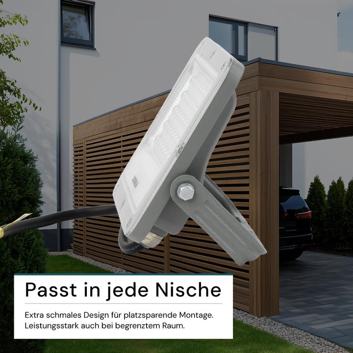 Produktbild Luxula LED-Fluter, EEK: E, 30W, 3900lm, 4000K, IP65, grau (3900 lm, IP65)