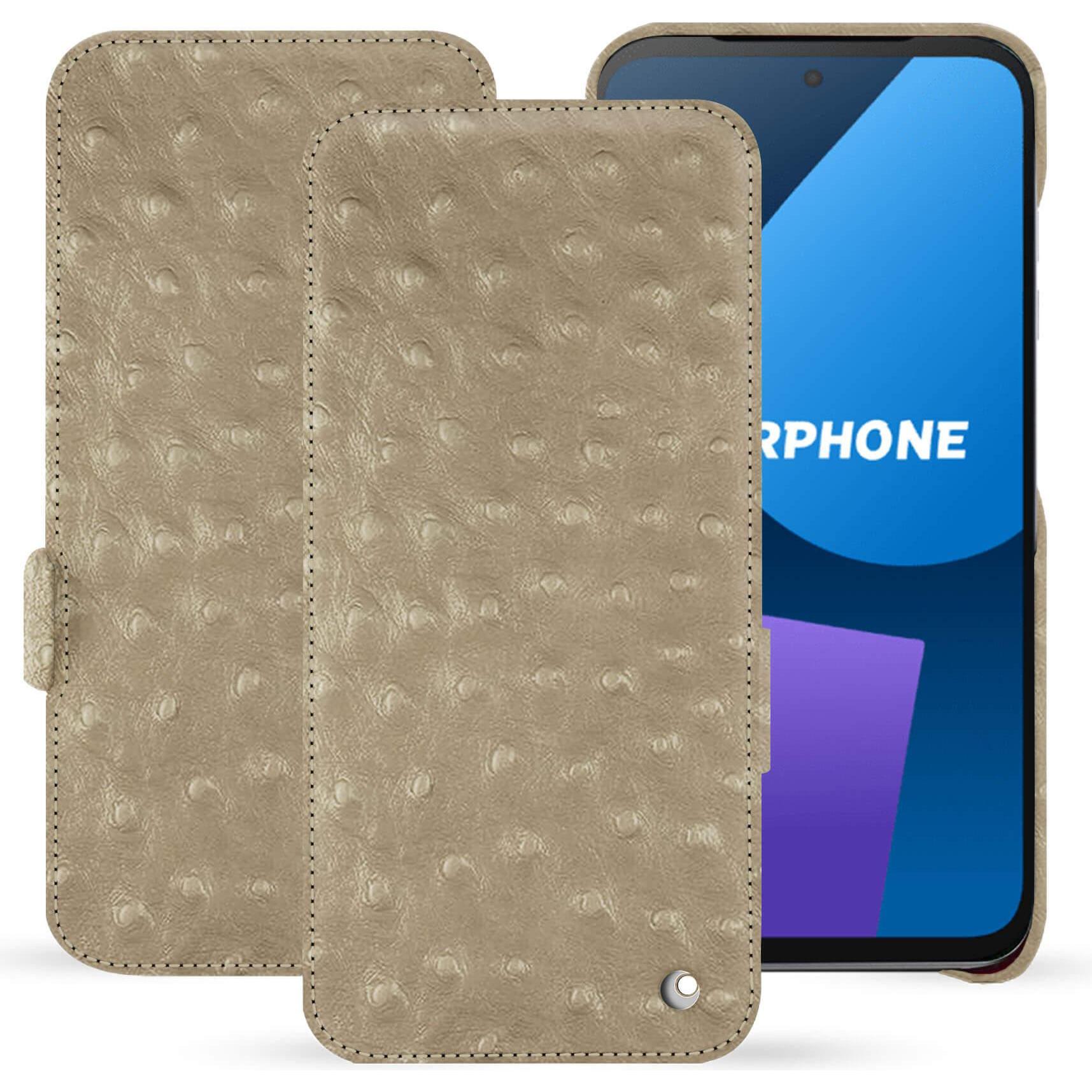 Noreve Lederschutzhülle horizontal (OnePlus 5), Smartphone Hülle, Beige