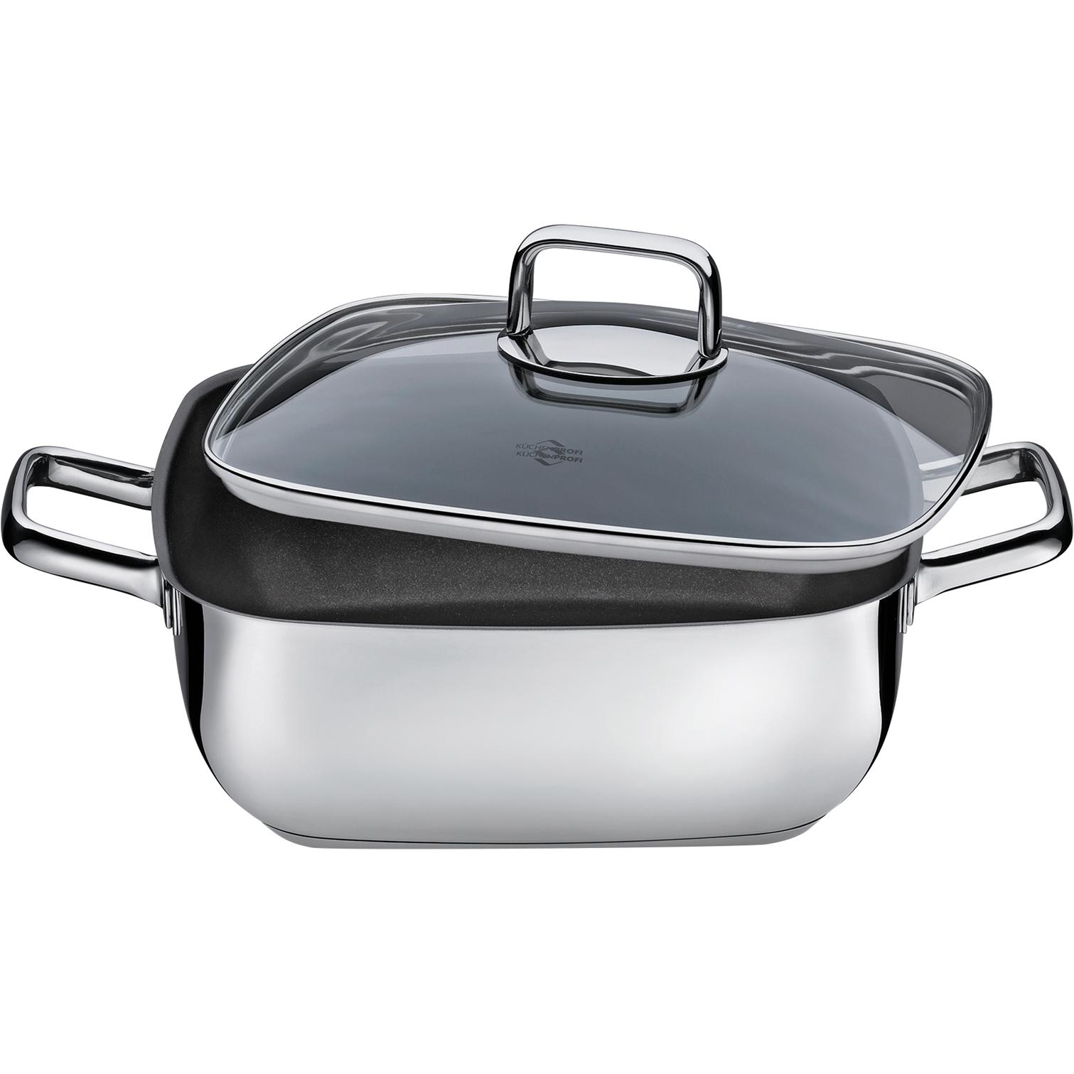 Küchenprofi Gourmetpfanne quadratisch, Pfanne + Kochtopf, Silber