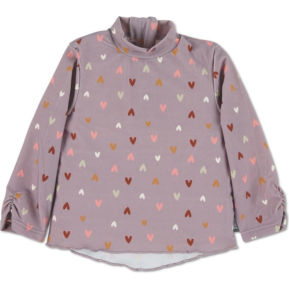 Sterntaler, Mädchen, Badeshirt, Langarm-Schwimmshirt Herz Lila Gr. 74/80, Violett, (80)