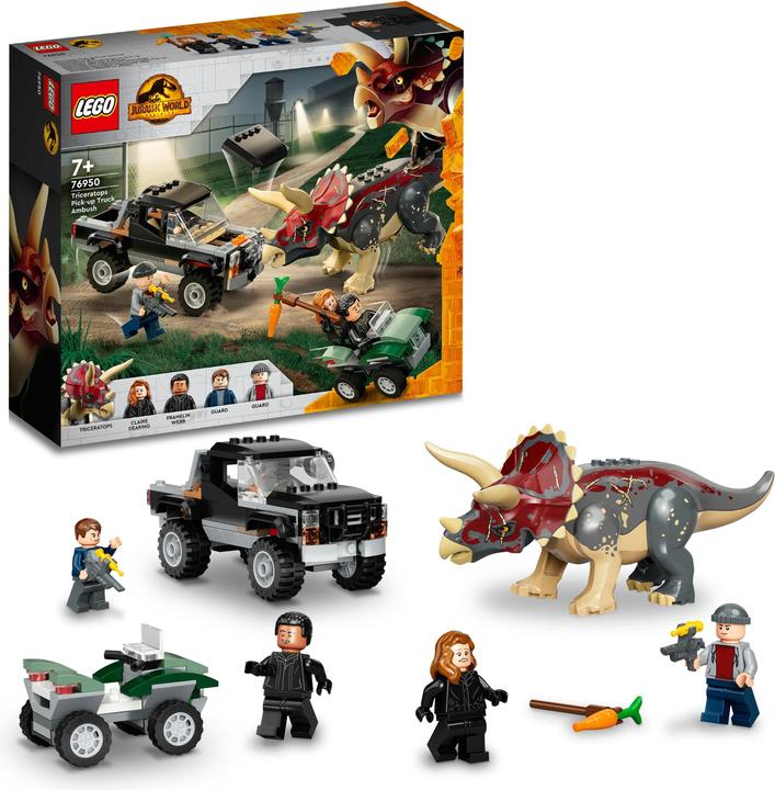 Produktbild LEGO Angriff eines Triceratops auf einen Pick-up-Truck (76950, LEGO Jurassic World)