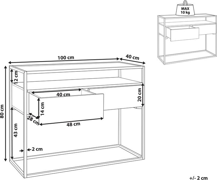 Produktbild Beliani Mauk (100 x 40 x 80 cm)