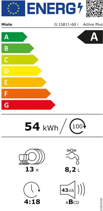 Energy Label Miele G 15811 60 i Active Plus