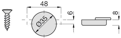 Actual product image Salice Thin door cup hinges, corner and middle hinge