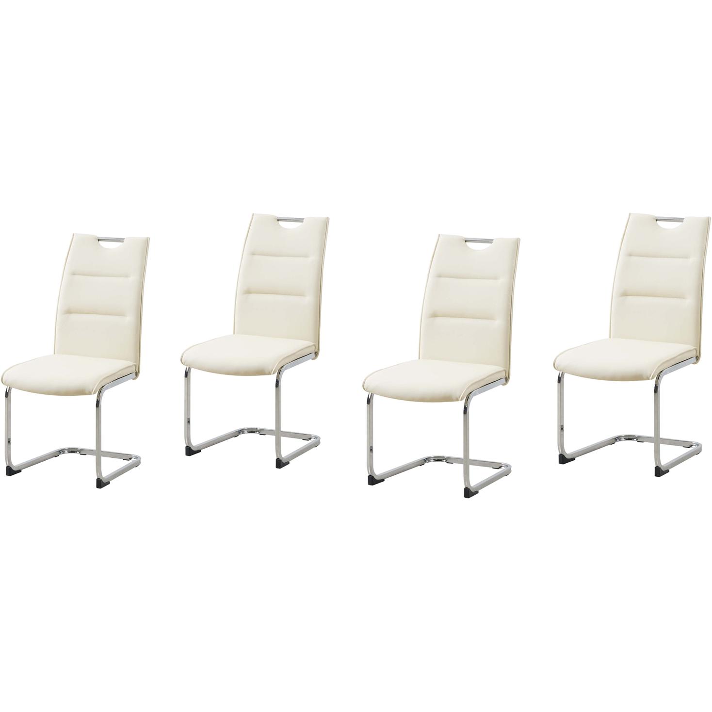 HTI-Line, Stühle, Schwingstuhl 4er Set PU creme