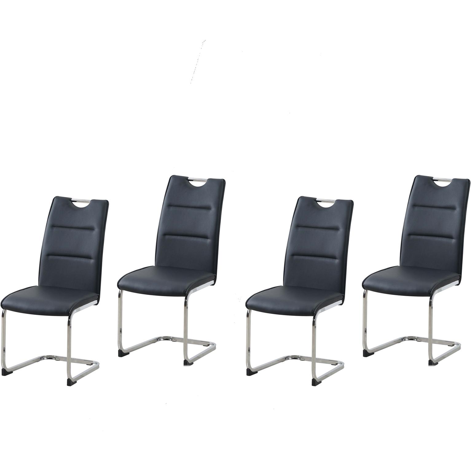 HTI-Line, Stühle, Schwingstuhl 4er Set PU schwarz