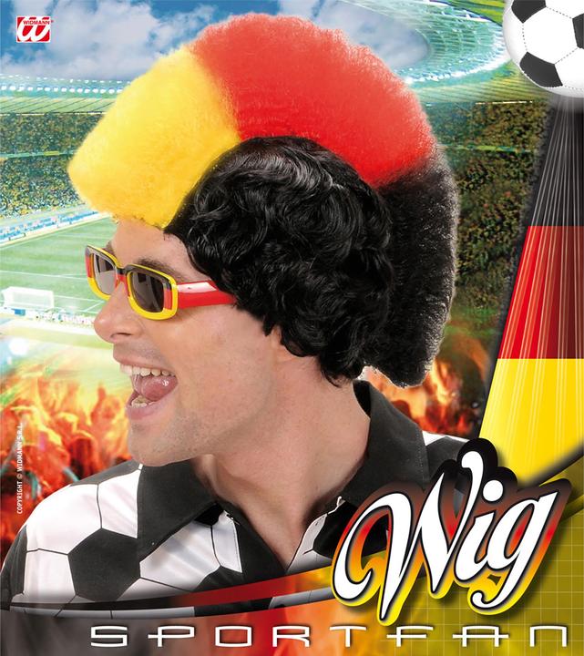 Produktbild Magni Widmann P0707 - Perücke Fan, schwarz-rot-gold, Deutschland Fan, Irokesenschnitt, Sportfan, Weltmeist