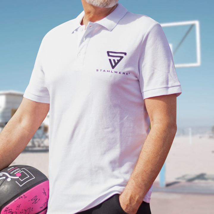 Image du produit Stahlwerk Polo Taille XXL Blanc Manches courtes Chemise Polo Logo Imprimé 100% Coton (XXL)