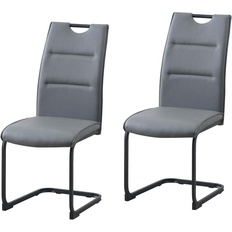 HTI-Line, Stühle, Schwingstuhl 2er Set PU grau
