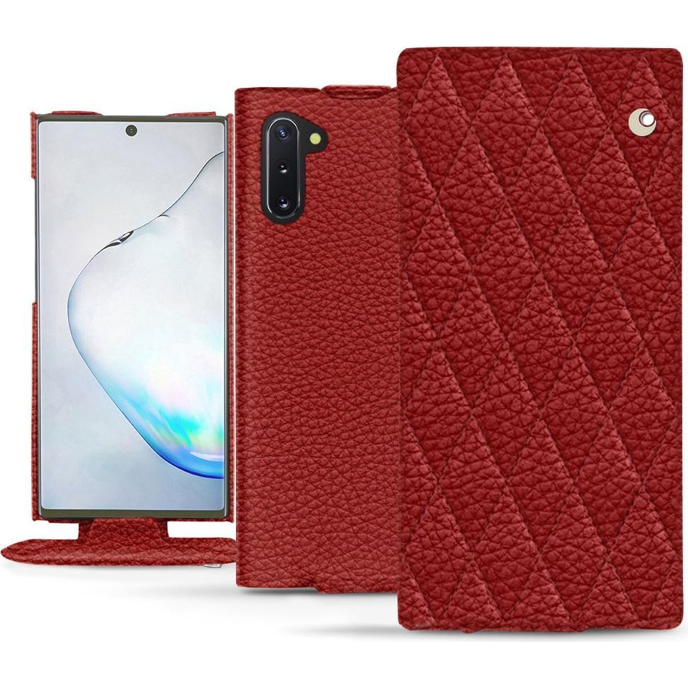 Noreve Lederschutzhülle vertikal (Samsung Galaxy Note 10), Smartphone Hülle, Rot
