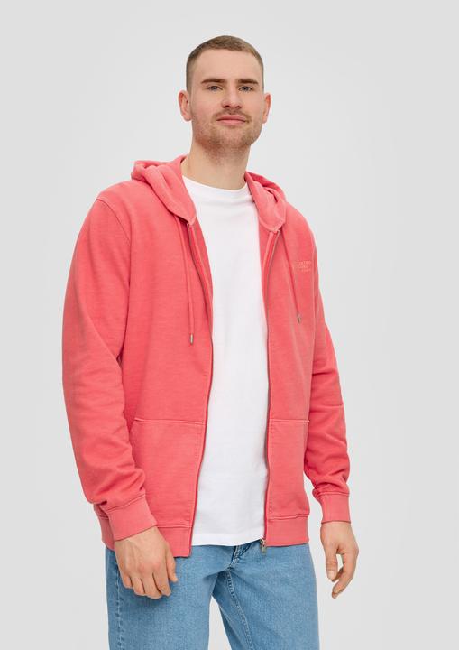 Produktbild s.Oliver Sweatshirt Jacke Sweatshirtjacke mit Garment Dye und Kapuze (3XL)