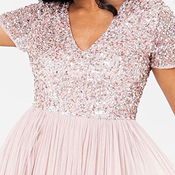 Image du produit Herba Abito da Cocktail con Scollo a Impero e Paillettes (38)