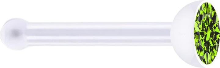Immagine prodotto Star Piercing Perno nasale dritto trasparente con cristallo verde chiaro (Materiale sintetico, senza ottone)