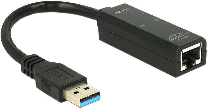 Delock Adaptateur USB3.0 vers LAN, noir (USB 3.0, RJ45 (1x))