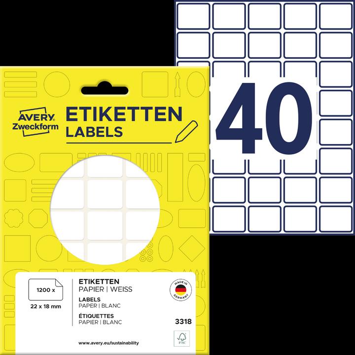 Actual product image Avery Mini organisation labels