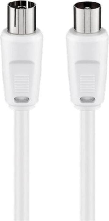 Immagine prodotto Goobay Cavo di collegamento dell'antenna, 100% schermato, bianco, 10 m (80 dB, Cavi antenna)