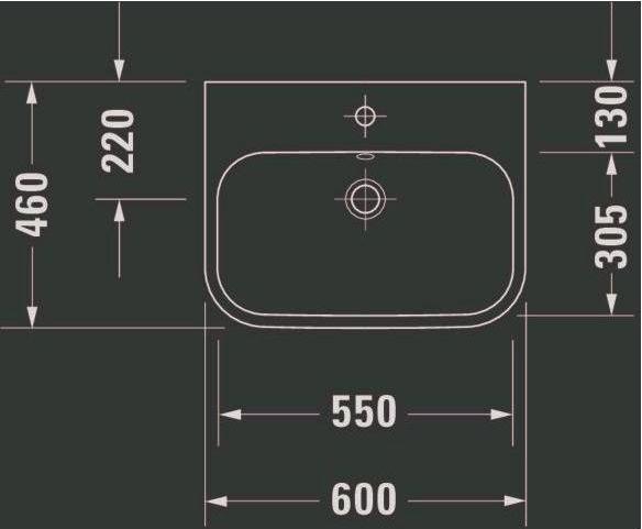 Produktbild Duravit Aufsatzwaschbecken Happy D.2 60 cm weiss 2315600000 (460 mm, 600 mm)
