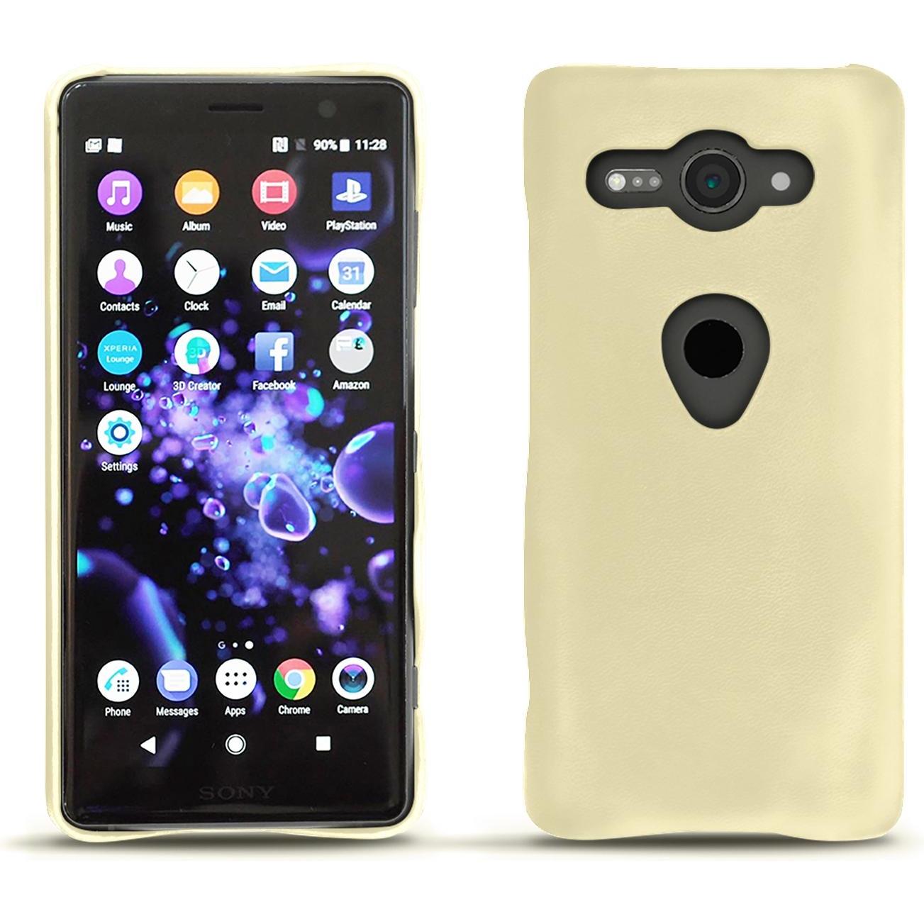 Noreve Lederschutzhülle (Sony Xperia XZ2 Compact), Smartphone Hülle, Beige