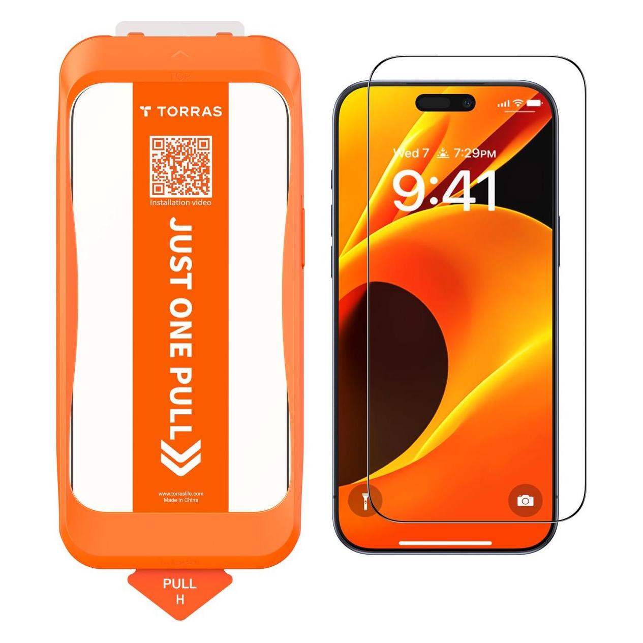 Torras Install Master Series (1 Stk., Apple IPhone 17 Pro Max), Smartphone Schutzfolie, Transparent