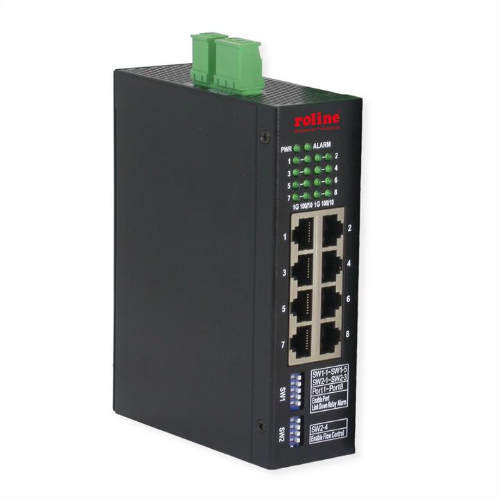 Produktbild Roline Ind. Mng Gbit Ethernet Switch 8x - Switch - 1 Gbps (8 Ports)