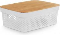Produktbild Kinvara Mehrzweckbox perforiert Bambusdeckel mdn weiss 14c (26.20 cm)