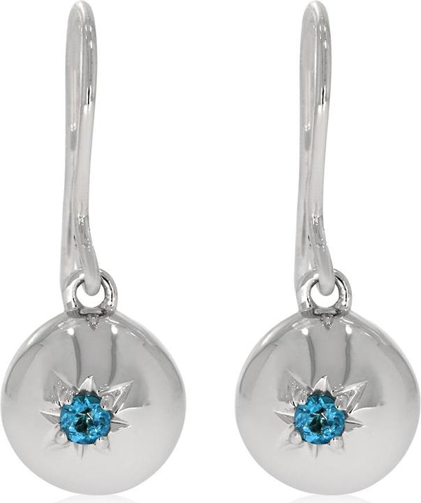 Immagine prodotto Xen Orecchini con topazio blu svizzero di circa 0,18 carati. (Argento 925)