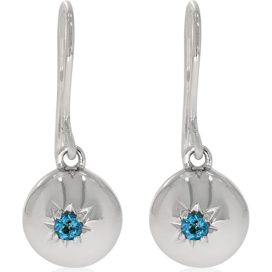 Xen, Ohrringe, Ohrhänger mit Swiss Blue Topas ca. 0,18 ct., (925 Sterling Silber)