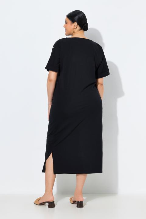 Actual product image Ulla Popken Decorative Button Short Sleeve Dress (46)