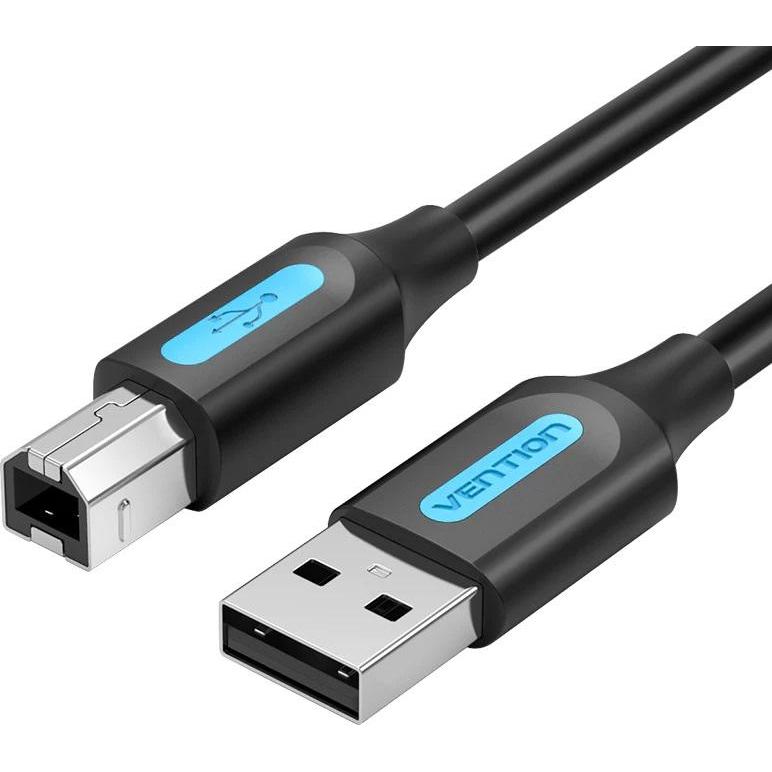 Vention Cable USB 2.0 A to B COQBG 1.5m (black) (1.50 m, USB 2.0), USB Kabel