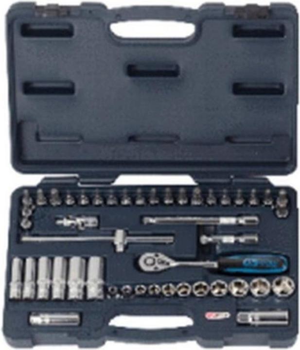 Actual product image KS Tools 3/8" CHROMEplus socket set, 46 pieces, hexagon, inch size, Flank Traction