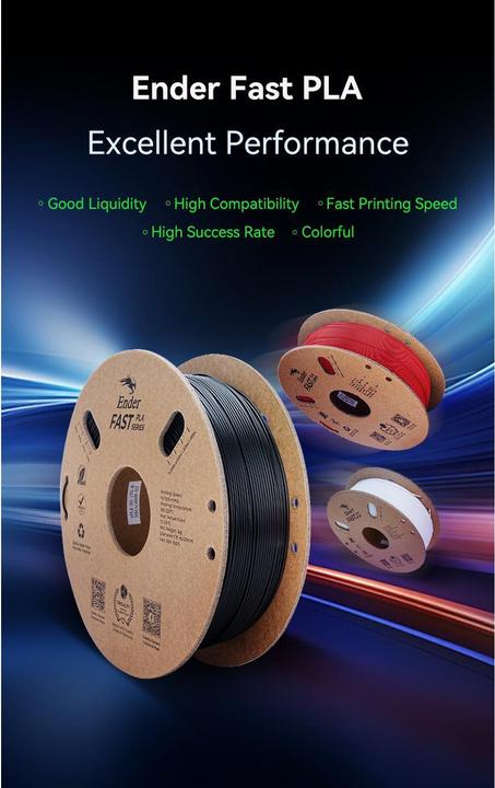 Actual product image Creality Filament PLA Fast Black (PLA, 1.75 mm, 1000 g, Black)