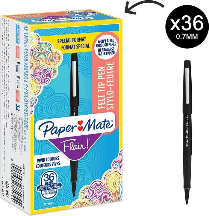 Produktbild Paper Mate Gelschreiber (Schwarz, 36x)