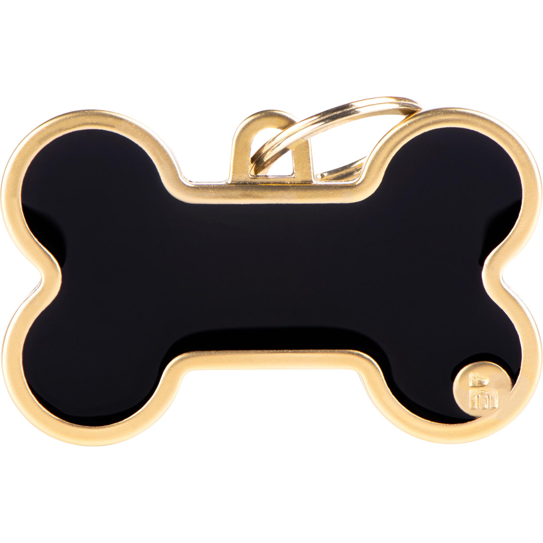 Myfamily MyFa tegn handmade, ben XL guld, logo, sort (XL, Cane), Collare + Guinzaglio
