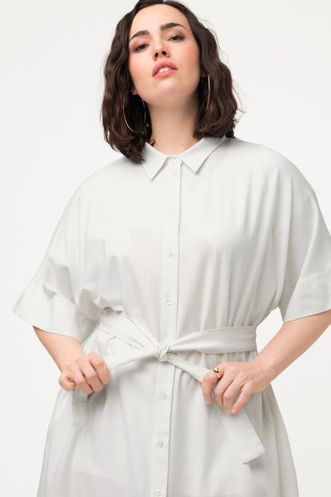 Produktbild Ulla Popken Midikleid, Leinenmix, Hemdkragen, Gürtel, Halbarm (42, 44)
