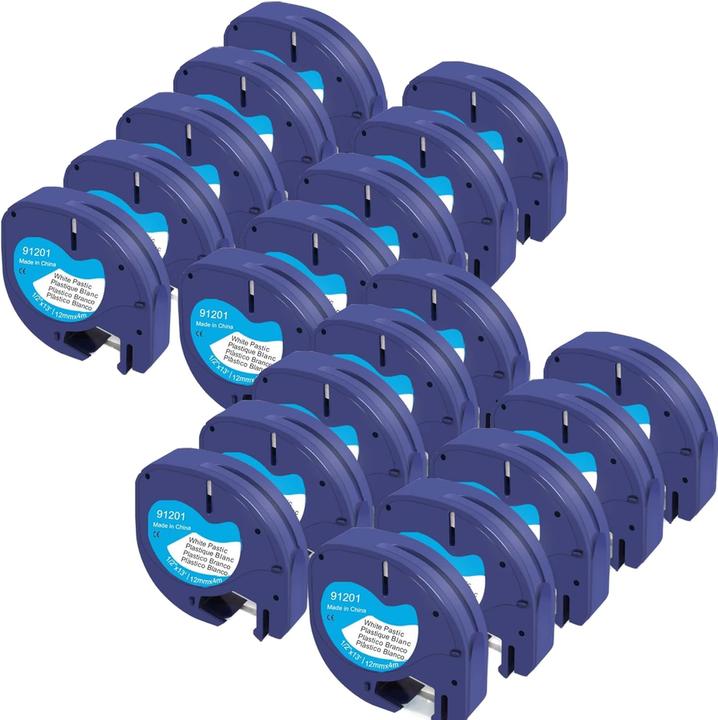 Actual product image Molabel 20er Set Letratag Label Tape Ersatz für Dymo Drucker (Black, White)