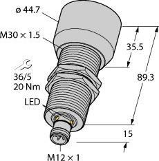 Actual product image Turck Ultrasonic sensor Diffuse reflection sensor RU600U-M30E-LU8X2-H1151